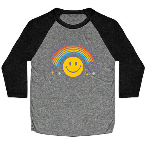 Making It Through Another Day Smiley Face Baseball Tee