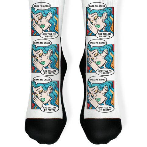 Bake Me Cakes And Tell Me I'm Pretty Comic Girl Sock