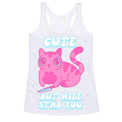 Cute But Will Stab You Cat Racerback Tank Top