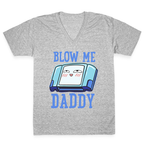 Blow Me Daddy Game Cartridge Parody V-Neck Tee Shirt