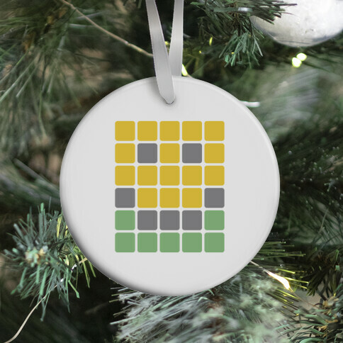 Wordle Pixel Smile Ornament