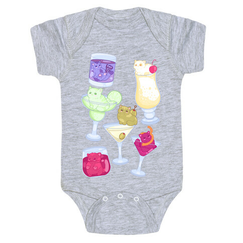 Cat Cocktails Pattern Baby One-Piece