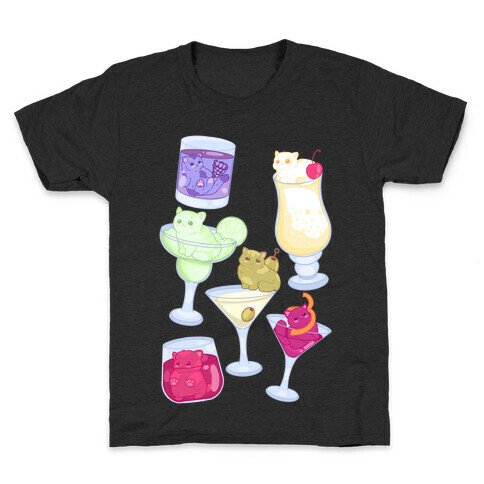 Cat Cocktails Pattern Kids T-Shirt