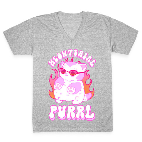 Meowterial Purrl V-Neck Tee Shirt