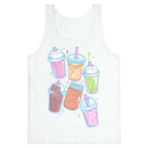 Kawaii Cat Cafe Drinks Tank Top