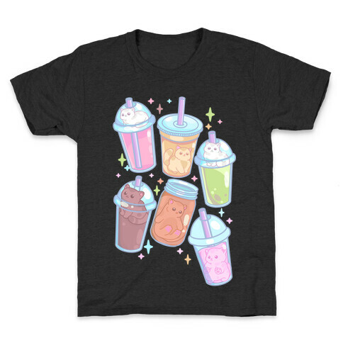 Kawaii Cat Cafe Drinks Kids T-Shirt