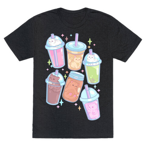 Kawaii Cat Cafe Drinks T-Shirt