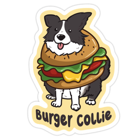 Burger Collie Die Cut Sticker