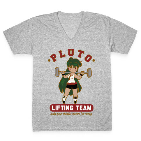 Pluto Lifting Team Parody V-Neck Tee Shirt