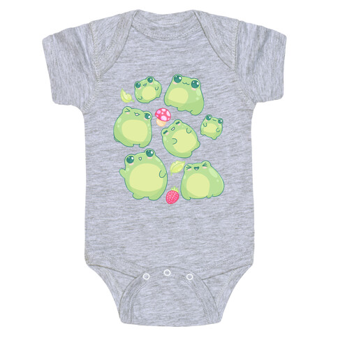 Kawaii Frogs Pattern Baby One-Piece