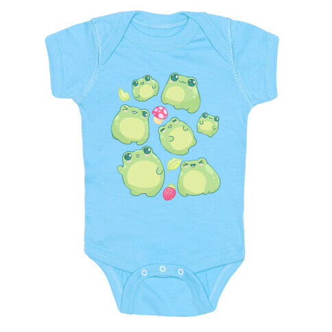 Kawaii Frogs Pattern Baby One-Piece