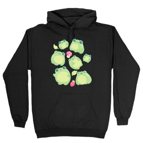 Kawaii Frogs Pattern Hooded Sweatshirt