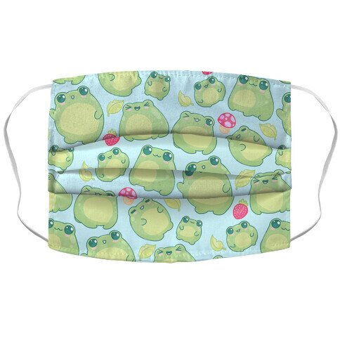 Kawaii Frogs Pattern Accordion Face Mask