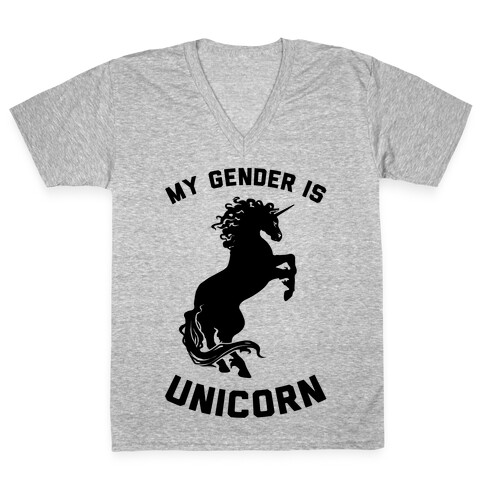 My Gender Is Unicorn V-Neck Tee Shirt