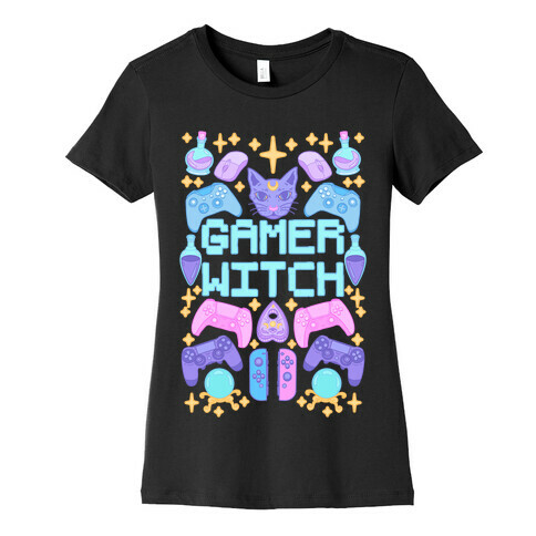 Gamer Witch Womens T-Shirt