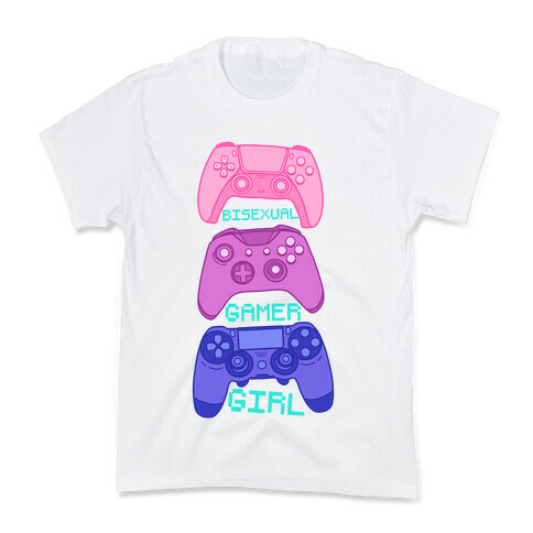 Bisexual Gamer Girl Kids T-Shirt