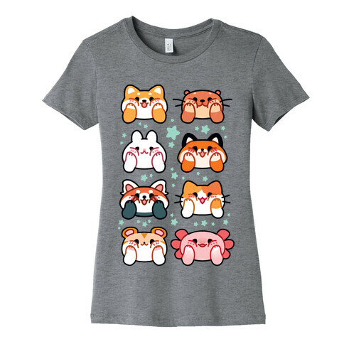 Kawaii Squishy Face Animals Womens T-Shirt