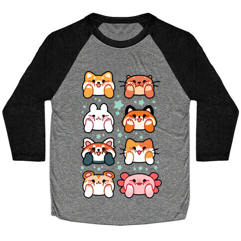 Kawaii Squishy Face Animals Baseball Tee