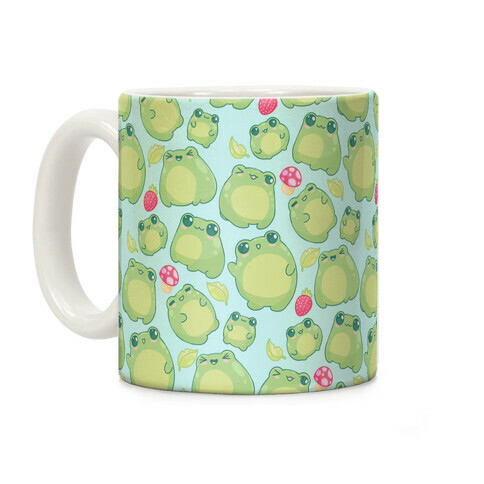 Kawaii Frogs Pattern Coffee Mug