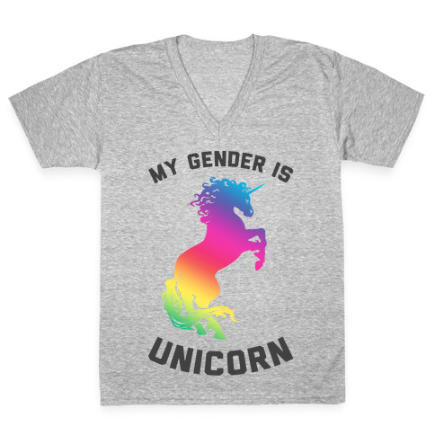 My Gender Is Unicorn V-Neck Tee Shirt