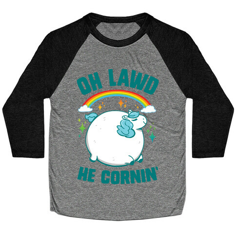 Oh Lawd He Cornin' Baseball Tee