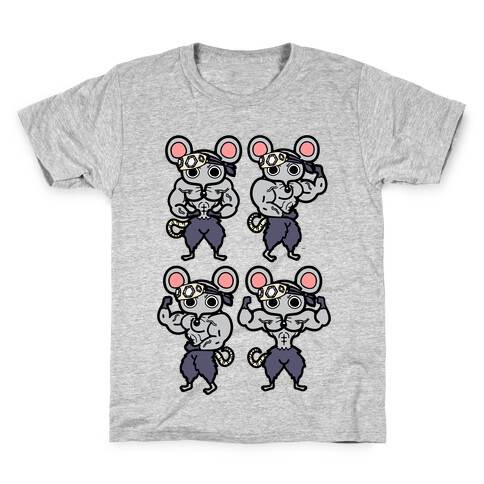 Muscle Mice Pattern Parody Kids T-Shirt