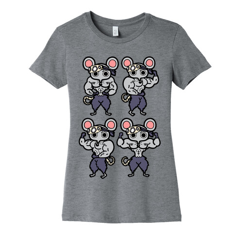 Muscle Mice Pattern Parody Womens T-Shirt