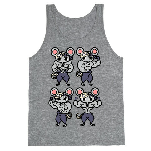 Muscle Mice Pattern Parody Tank Top