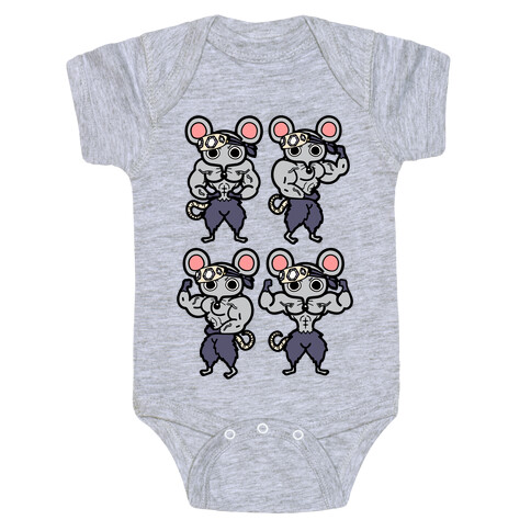 Muscle Mice Pattern Parody Baby One-Piece