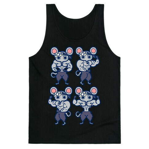 Muscle Mice Pattern Parody Tank Top