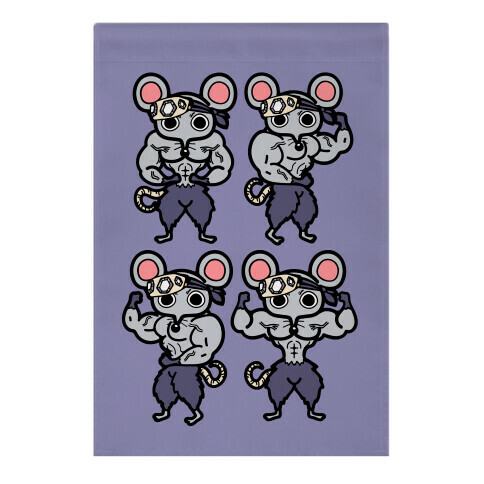 Muscle Mice Pattern Parody Garden Flag