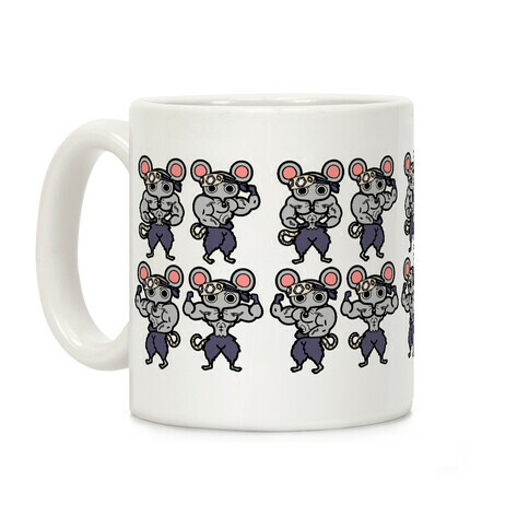 Muscle Mice Pattern Parody Coffee Mug