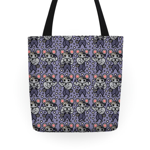 Muscle Mice Pattern Parody Tote