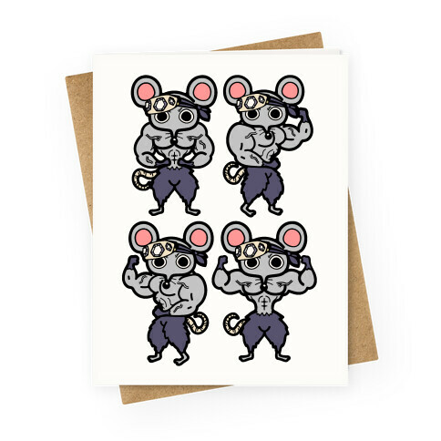 Muscle Mice Pattern Parody Greeting Card