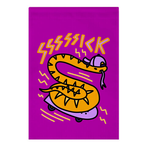 Sssssick Skating Snake Garden Flag