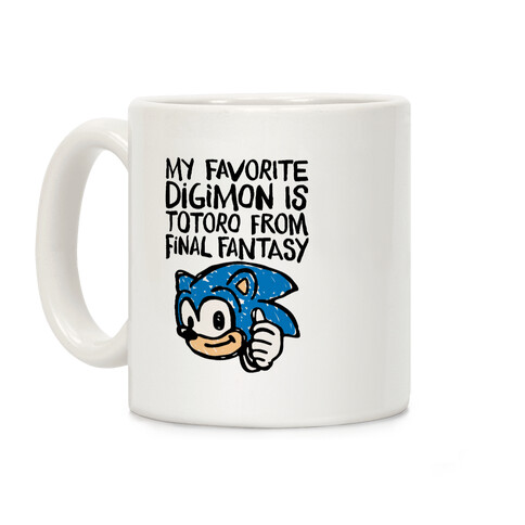 My Favorite Digimon Is Totoro From Final Fantasy Parody Coffee Mug