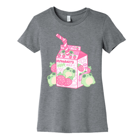 Kawaii Strawberry Frog Milk Womens T-Shirt