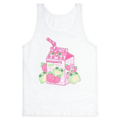 Kawaii Strawberry Frog Milk Tank Top