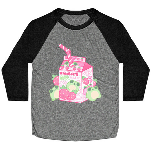 Kawaii Strawberry Frog Milk Baseball Tee