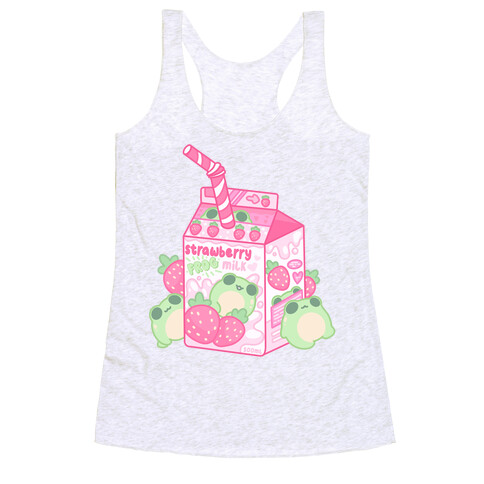 Kawaii Strawberry Frog Milk Racerback Tank Top