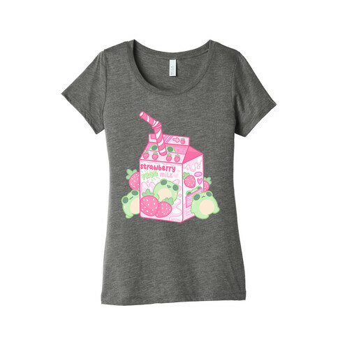 Kawaii Strawberry Frog Milk Womens T-Shirt