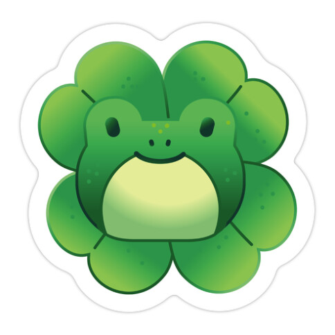 Frog Leaf Clover  Die Cut Sticker