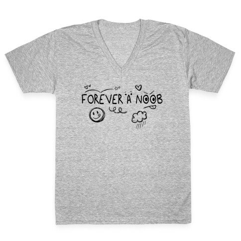 Forever A Noob Doodle V-Neck Tee Shirt