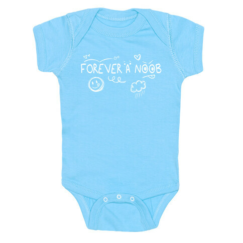 Forever A Noob Doodle (white) Baby One-Piece