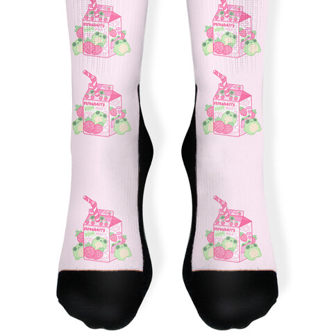 Kawaii Strawberry Frog Milk Sock