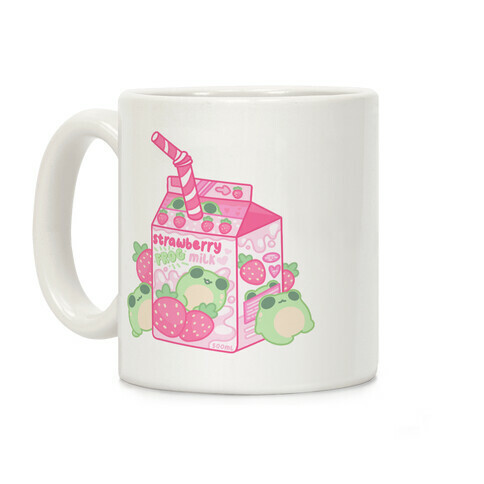 Kawaii Strawberry Frog Milk Coffee Mug