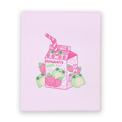 Kawaii Strawberry Frog Milk Canvas Print
