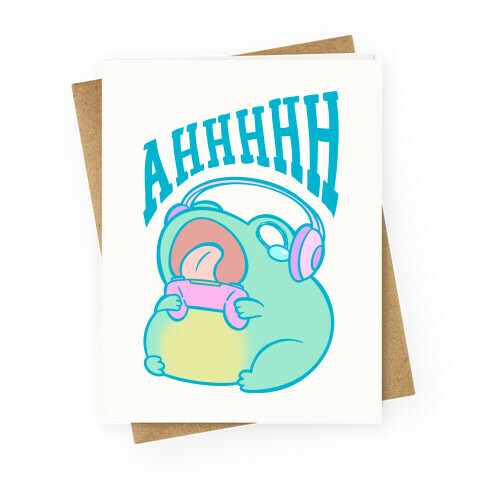 Gamer Frog Scream Greeting Card