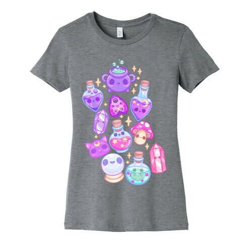 Kawaii Witchy Pattern Womens T-Shirt