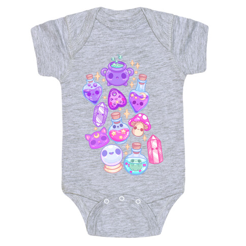 Kawaii Witchy Pattern Baby One-Piece